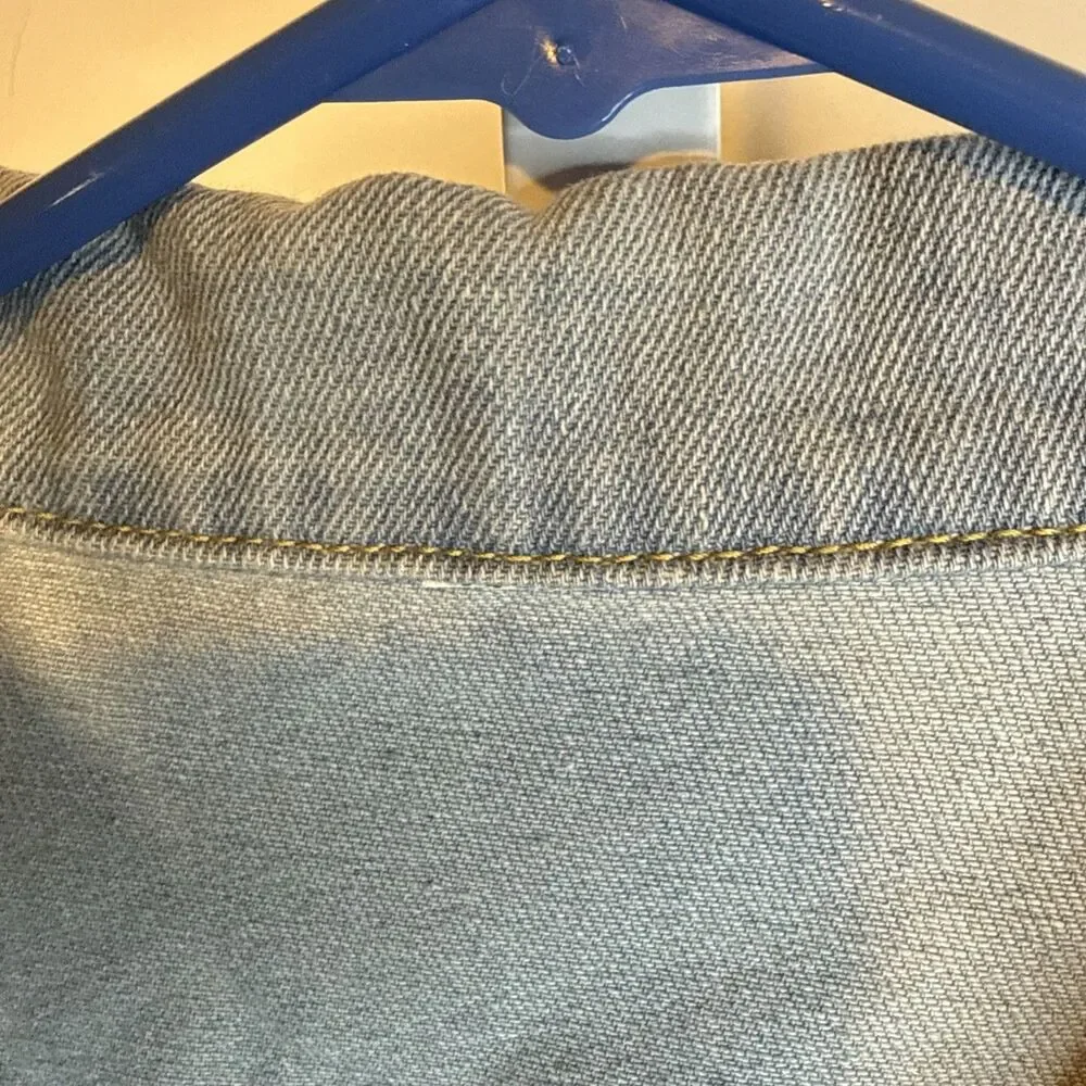 Light wash Denim Jacket Size XL Women's Cotton Unbranded lightweight - Picture 4 of 6
